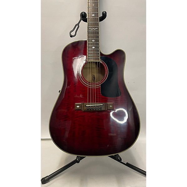 Used Washburn Used Washburn D-17CE Wine Red Acoustic Electric Guitar