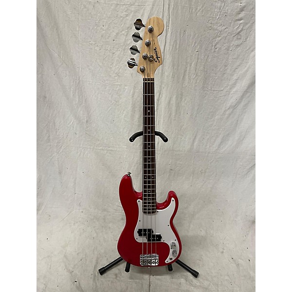 Used Squier Used Squier MINI P BASS Candy Apple Red Electric Bass Guitar