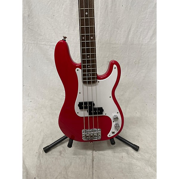 Used Squier Used Squier MINI P BASS Candy Apple Red Electric Bass Guitar