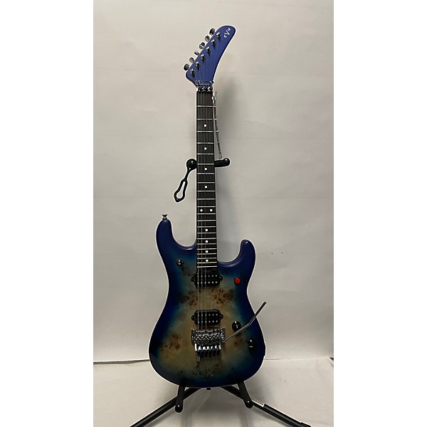 Used EVH Used EVH 5150 Series Deluxe POPLAR BURL AQUA BURST Solid Body Electric Guitar