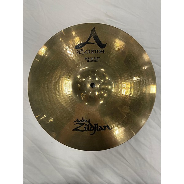 Used Zildjian 14in A Custom Hi Hat Pair Cymbal