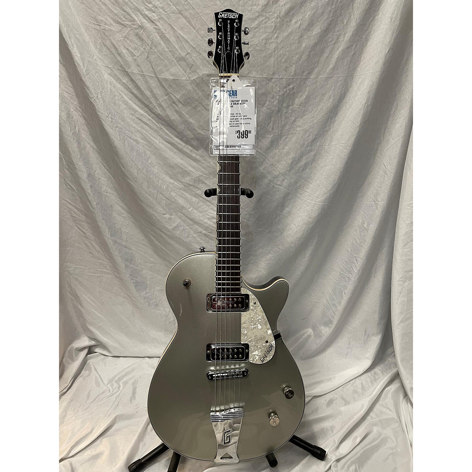 Used Gretsch Guitars Used Gretsch Guitars G5236 Silver Sparkle Solid Body  Electric Guitar Silver Sparkle | Guitar Center