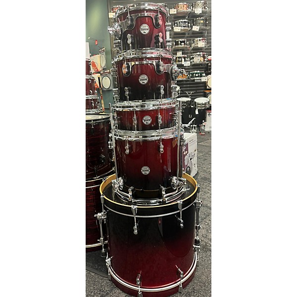 Used PDP by DW Used PDP By DW 5 piece Concept Series Red To Black Fade Drum Kit