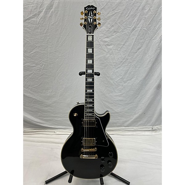 Used Epiphone Used Epiphone Les Paul Custom Black Solid Body Electric Guitar