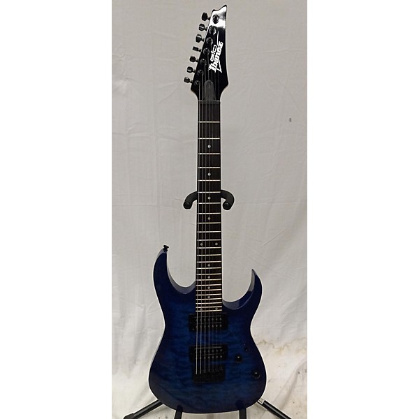 Used Ibanez Used Ibanez Gio GRG7221QA Trans Blue Solid Body Electric Guitar