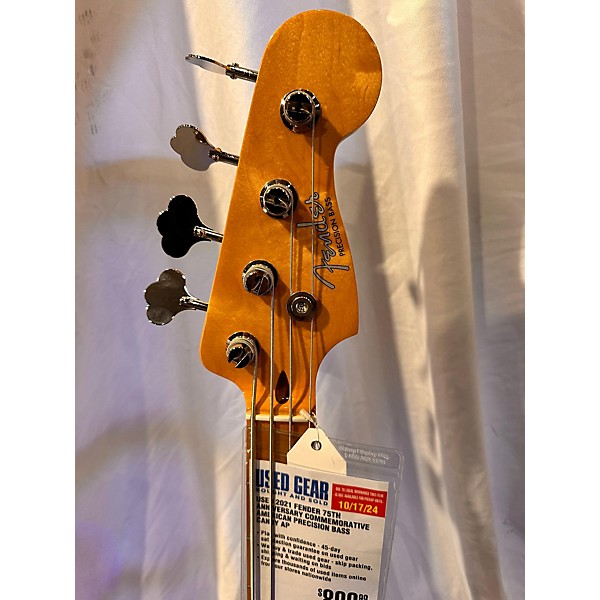 Used Fender Used 2021 Fender 75th Anniversary Commemorative American Precision Bass Candy Apple Red Electric Bass Guitar