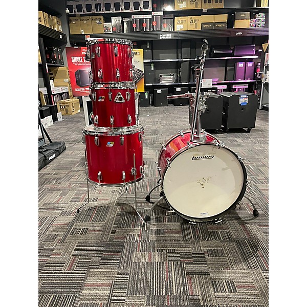 Used Ludwig Used Ludwig 4 piece Super Maple Red Drum Kit