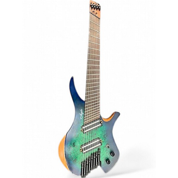 Used Agile Chiral Nirvana 8 Green Blue Burst Solid Body Electric Guitar