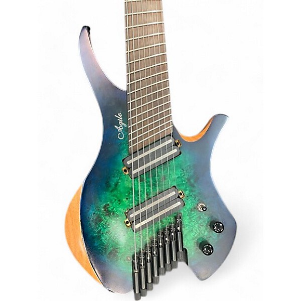 Used Agile Chiral Nirvana 8 Green Blue Burst Solid Body Electric Guitar