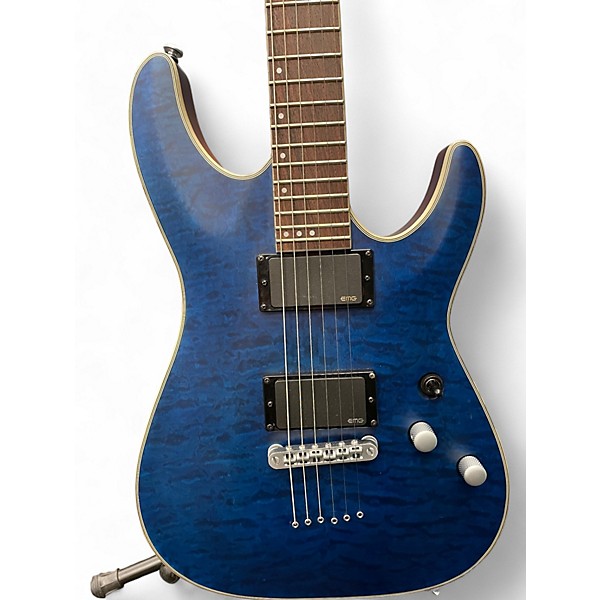 Used Schecter Guitar Research Used Schecter Guitar Research C1 Platinum Trans Blue Solid Body Electric Guitar