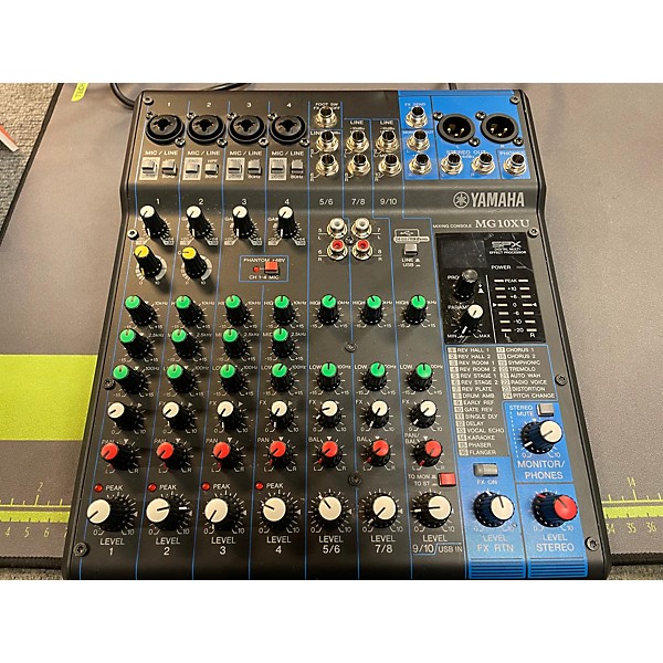 Used Yamaha MG10XU 10 Channel Mixer With Effects Unpowered Mixer