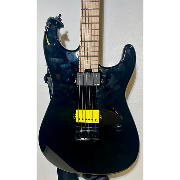 Used Charvel Used Charvel Sean Long Signature Black And Neon Yellow Solid Body Electric Guitar