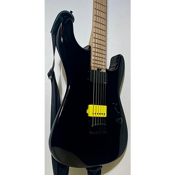 Used Charvel Used Charvel Sean Long Signature Black And Neon Yellow Solid Body Electric Guitar