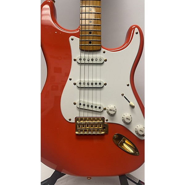 Used Squier Used Squier Classic Vibe Stratocaster Orange Solid Body Electric Guitar