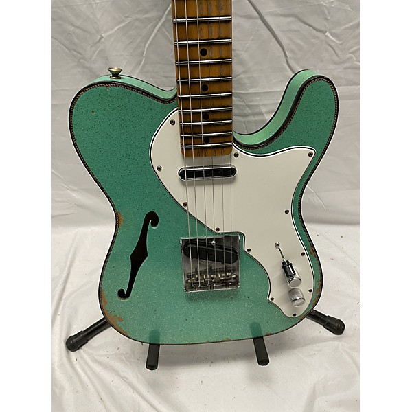 Used Fender 1960 Relic Telecaster Thinline Custom Seafoam Sparkle Solid Body Electric Guitar