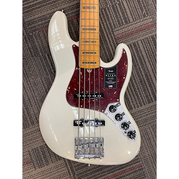 Used Fender Used Fender American Ultra Jazz Bass V Arctic Pearl Electric Bass Guitar