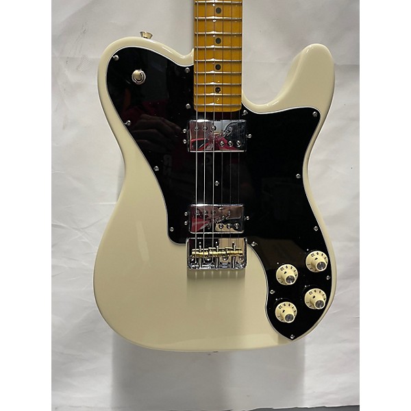 Used Fender Used 2022 Fender American Deluxe Telecaster White And Black Solid Body Electric Guitar