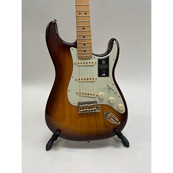 Used Fender Used 2021 Fender 75TH ANNIVERSARY COMMEMORATIVE AMERICAN STRATOCASTER 2 COLOR BOURBON BURST Solid Body Electri...