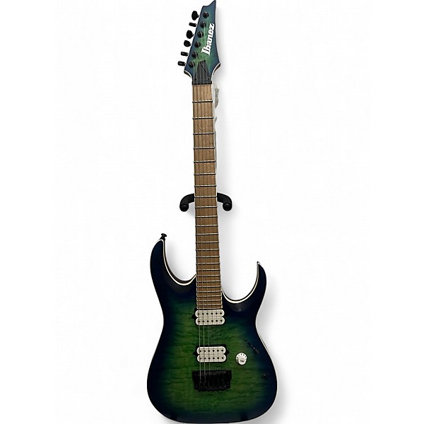 Used Ibanez RGAIX6MQM Emerald Green Solid Body Electric Guitar