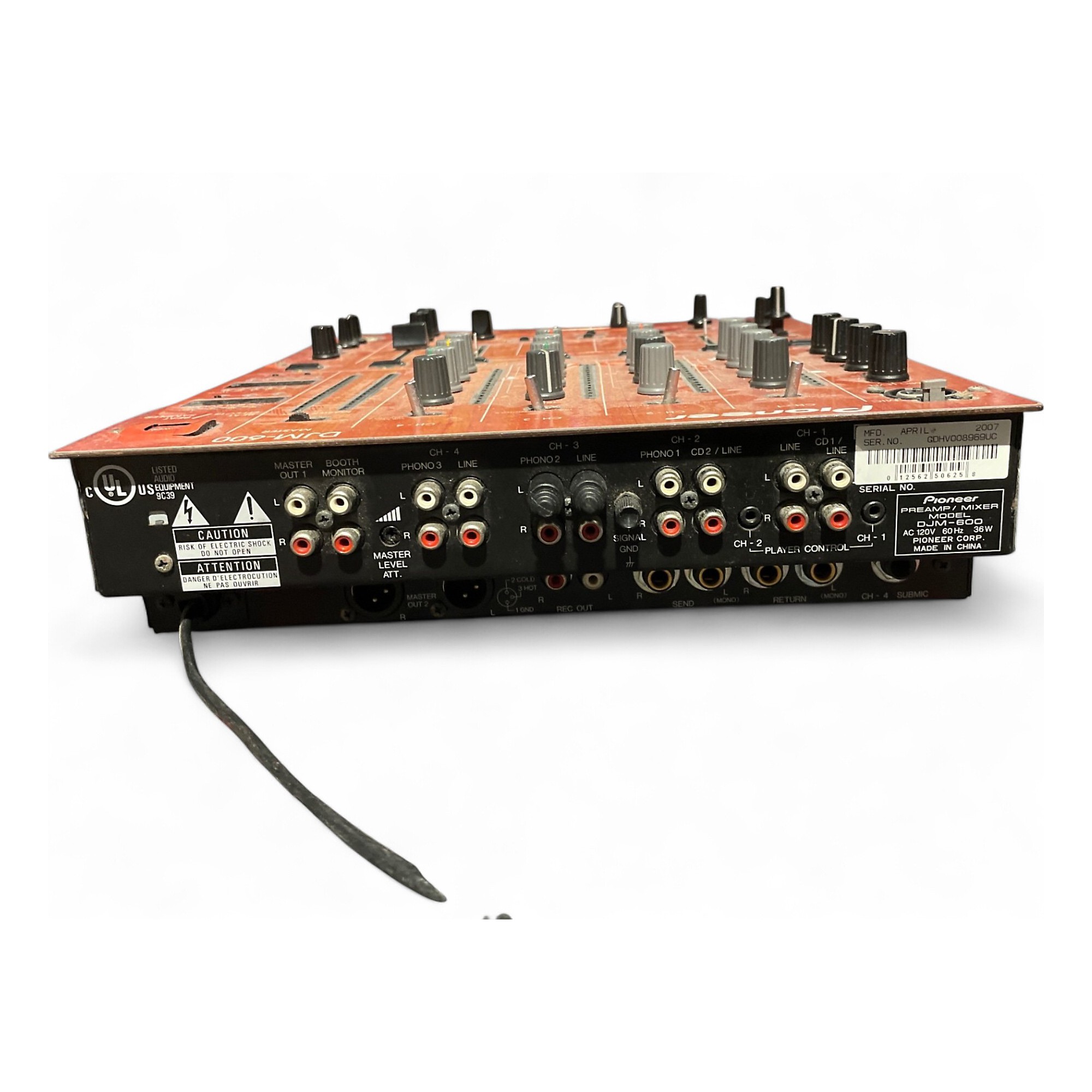 Pioneer DJM-600 Silver Professional DJ Mixer 4-Channel 4ch