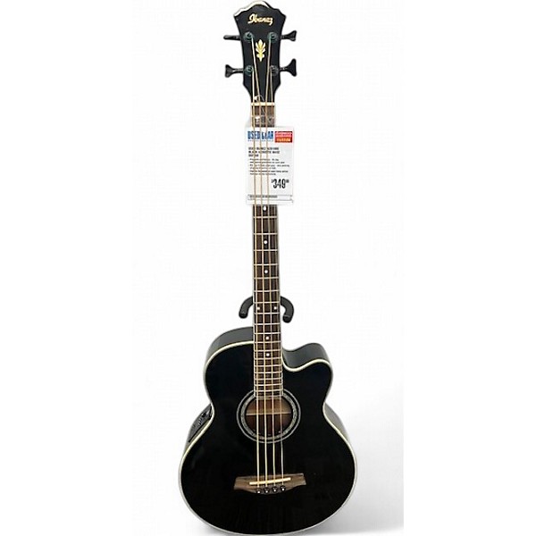 Used Ibanez AEB10BE Black Acoustic Bass Guitar