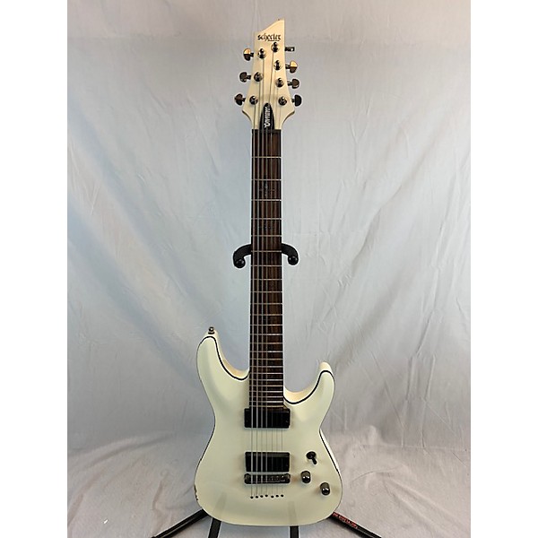 Used Schecter Guitar Research Used Schecter Guitar Research Demon 7 String White Solid Body Electric Guitar