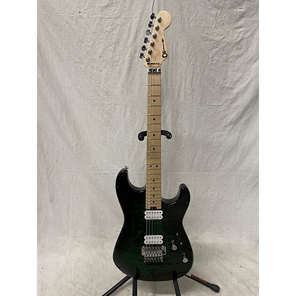 Used Charvel Used Charvel San Dimas Style 1 HH Green Flame Solid Body Electric Guitar