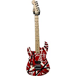 Used EVH Used EVH Striped Series 5150 Left Handed Red With Black And White Stripes Solid Body Electric Guitar