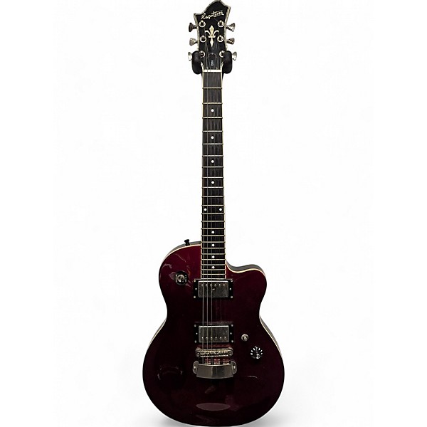 Used Hagstrom D2h Red Sparkle Solid Body Electric Guitar