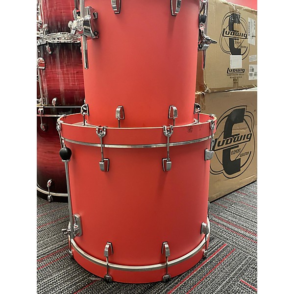 Used Ludwig Used Ludwig 4 piece Neusonic Cherry/ Maple Coral Red Drum Kit