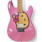 Used Squier Used Squier Hello Kitty Stratocaster Single Hum Pink With Kitty Pickguard Pink Solid Body Electric Guitar