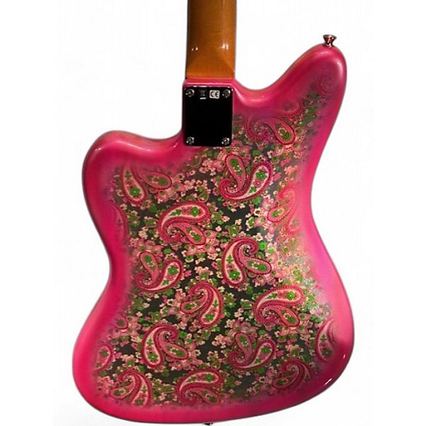 Used Fender Pink Paisley Jazzmaster Solid Body Electric Guitar Pink