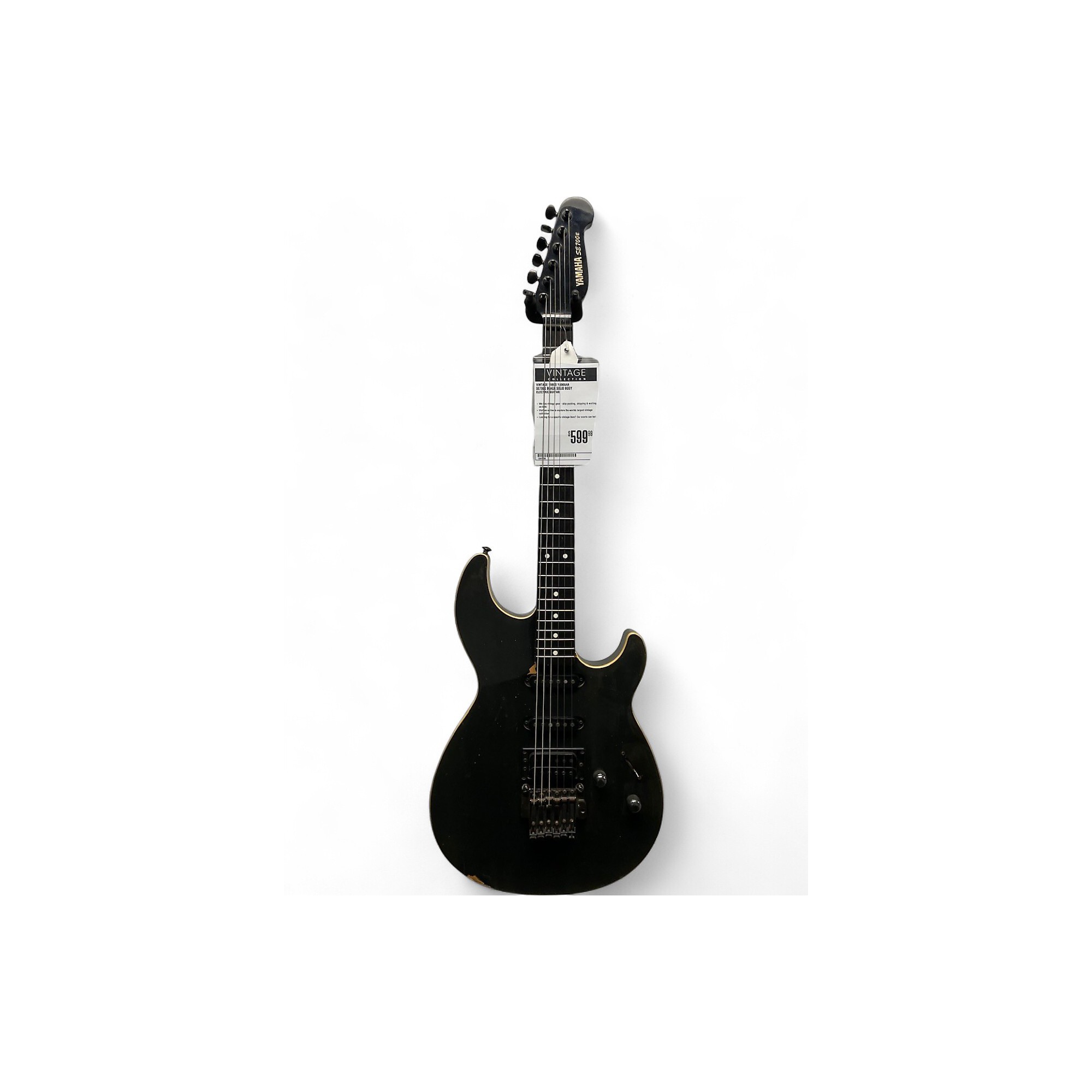 Vintage 1980s Yamaha SE700E Black Solid Body Electric Guitar Black