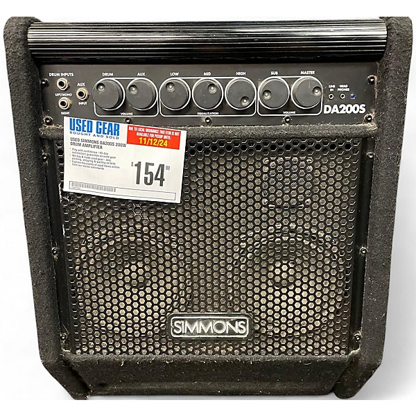 Used Simmons DA200S 200W Drum Amplifier