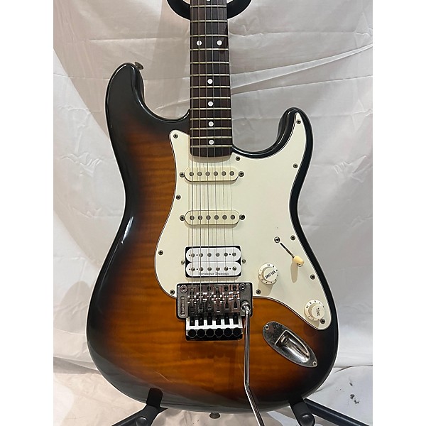 Used Squier Used Squier Floyd Rose Series Strat 2 Tone Sunburst Solid Body Electric Guitar