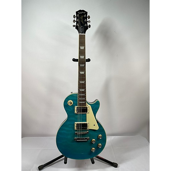 Used Epiphone Used Epiphone Les Paul Standard '60s Quilt Top Translucent Blue Solid Body Electric Guitar