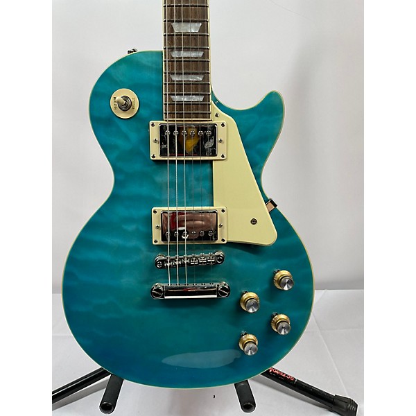 Used Epiphone Used Epiphone Les Paul Standard '60s Quilt Top Translucent Blue Solid Body Electric Guitar