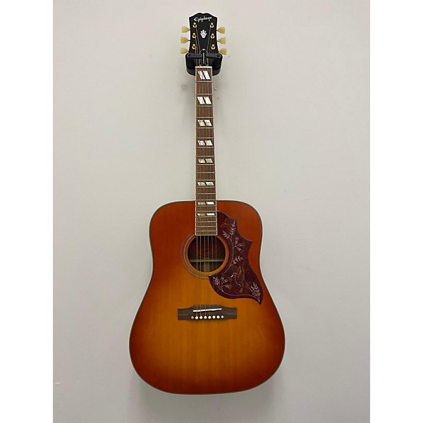 Used Epiphone Used 2022 Epiphone Inspired By Gibson Hummingbird Heritage Cherry Sunburst Acoustic Electric Guitar