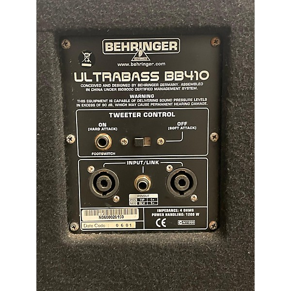 Used Behringer Ultrabass BB410 1200W 4x10 Bass Cabinet