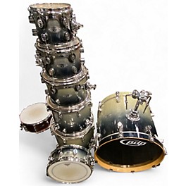 Used PDP by DW Used PDP By DW 7 piece X7 BLACK & SILVER SPARKLE FADE Drum Kit