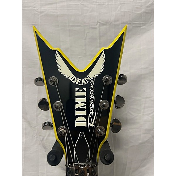 Used Dean Used Dean Razorback V 255 Black And Yellow Solid Body Electric Guitar