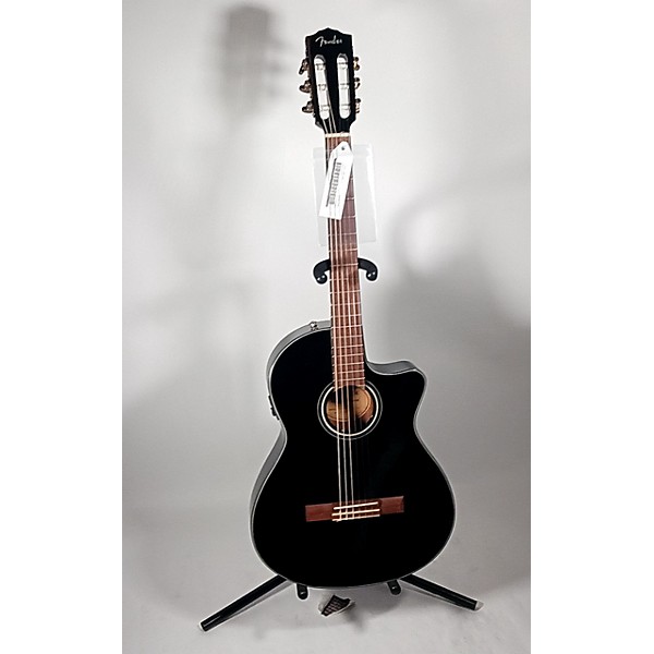 Used Fender Used Fender CN 140SCE Black Classical Acoustic Electric Guitar