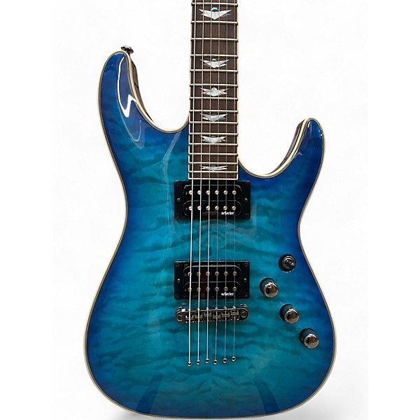 Used Schecter Guitar Research Used 2021 Schecter Guitar Research Omen Extreme 6 Ocean Blue Burst Solid Body Electric Guitar