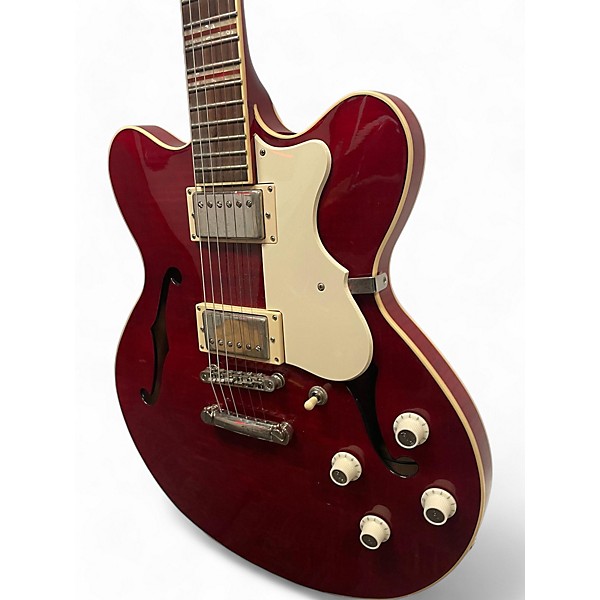 Used Hofner Verythin Standard Trans Red Hollow Body Electric Guitar