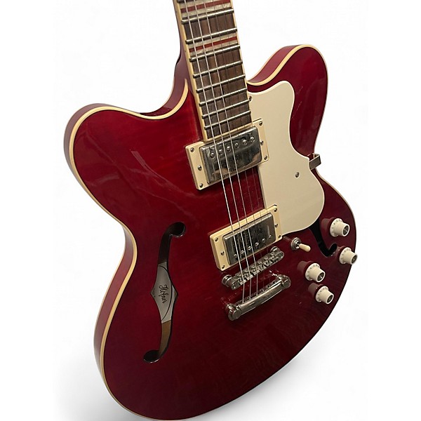 Used Hofner Verythin Standard Trans Red Hollow Body Electric Guitar