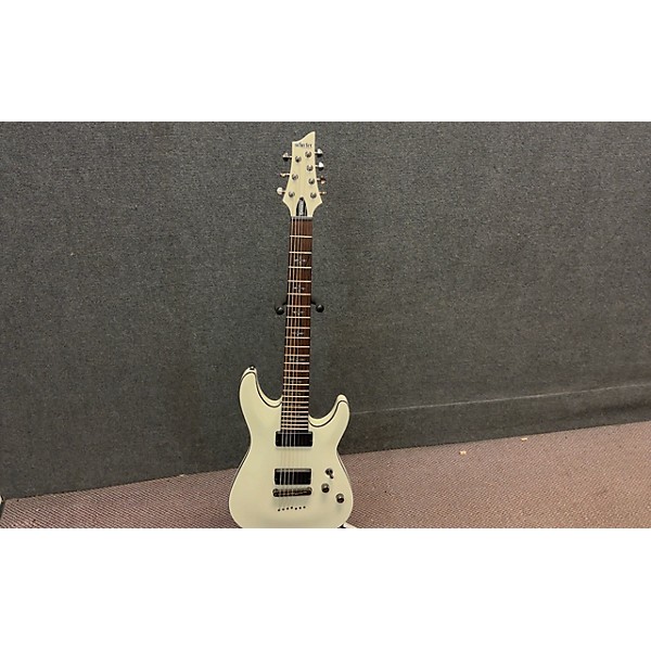 Used Schecter Guitar Research Used Schecter Guitar Research Demon 7 String White Solid Body Electric Guitar