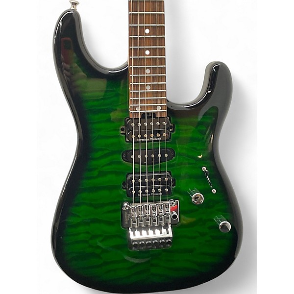 Used Charvel MJ San Dimas Style 1 HSH Transparent Green Burst Solid Body Electric Guitar