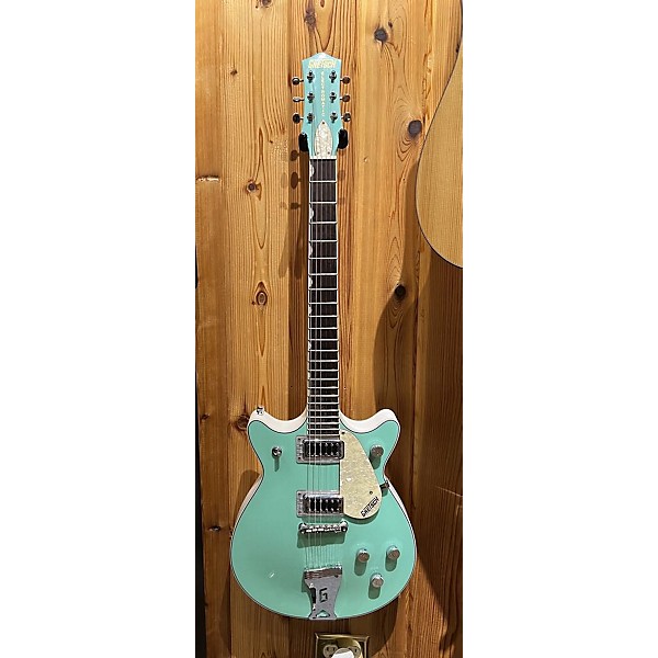 Used Gretsch Guitars Used Gretsch Guitars G5237 Electromatic Double Jet FT Surf Green AND WHITE Solid Body Electric Guitar