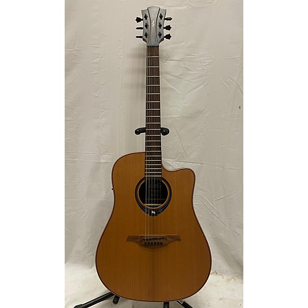 Used Lag Guitars Used Lag Guitars HyVibe Natural Acoustic Electric Guitar