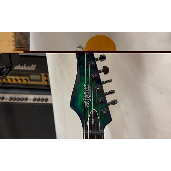 Used Schecter Guitar Research Used Schecter Guitar Research Cr-6 Trans Green Solid Body Electric Guitar